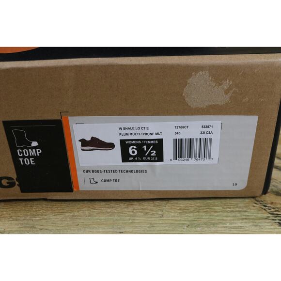 New Bogs Shoes Womens 6.5 Purple Plume Shale Composite Toe ESD Work Shoes - Picture 5 of 5